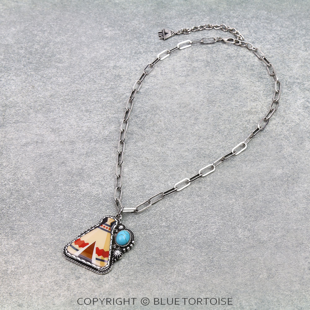 Western Tipi Print Necklace