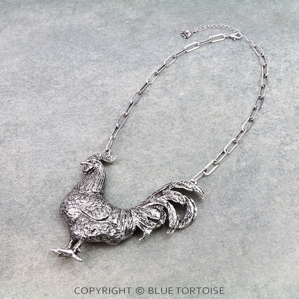 Western Rooster Metal Necklace