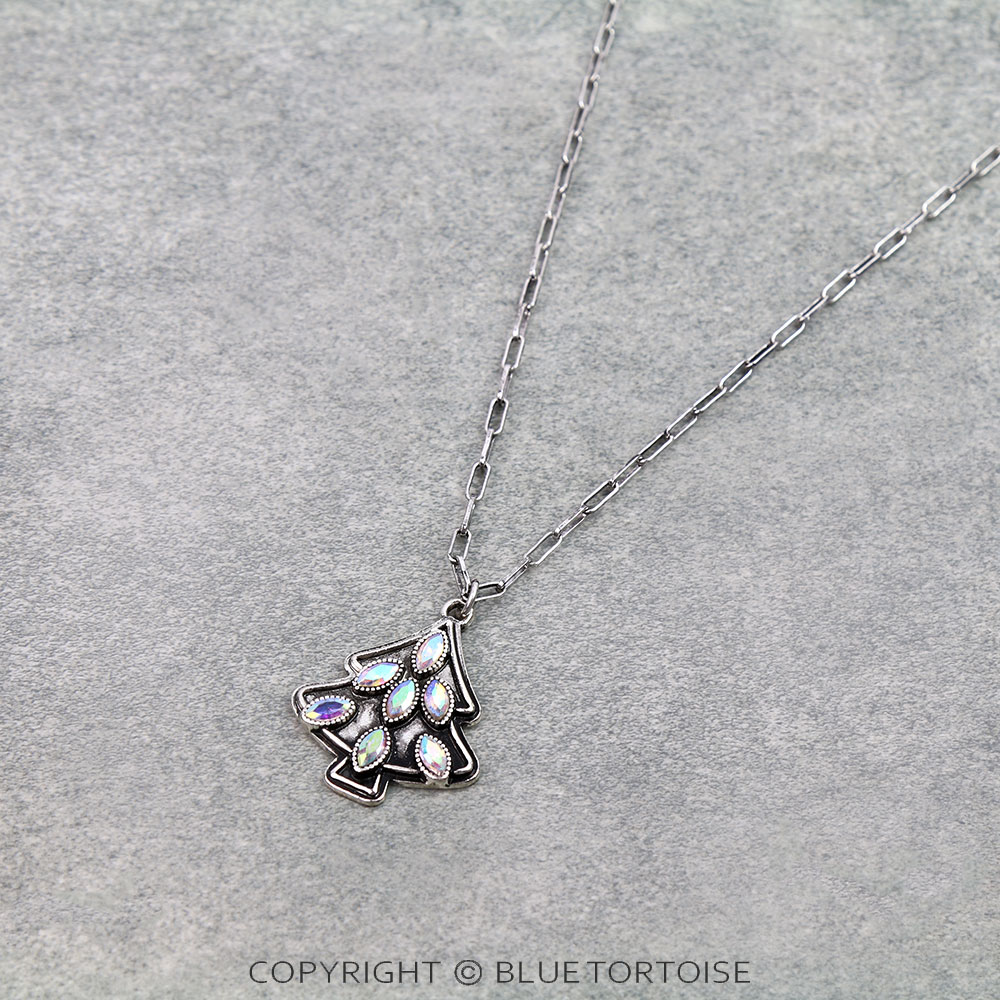 Western Christmas Tree AB Necklace