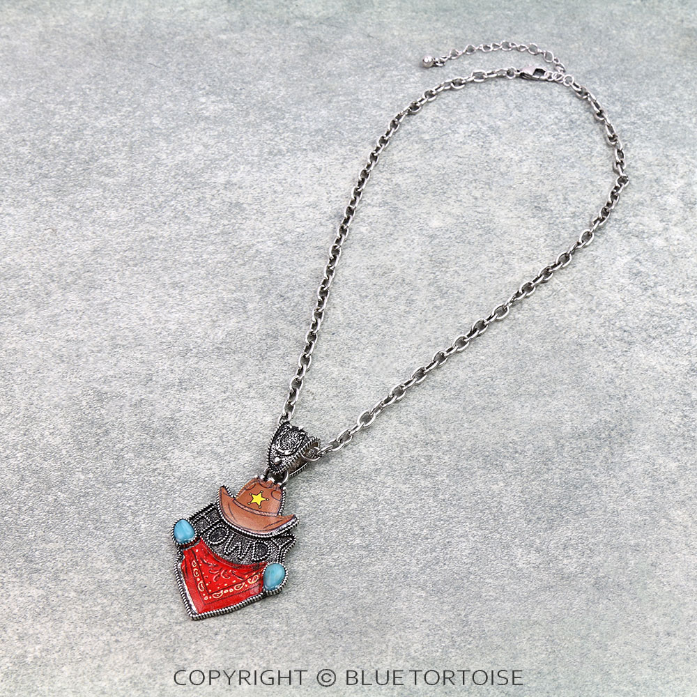 Western Howdy Print Necklace