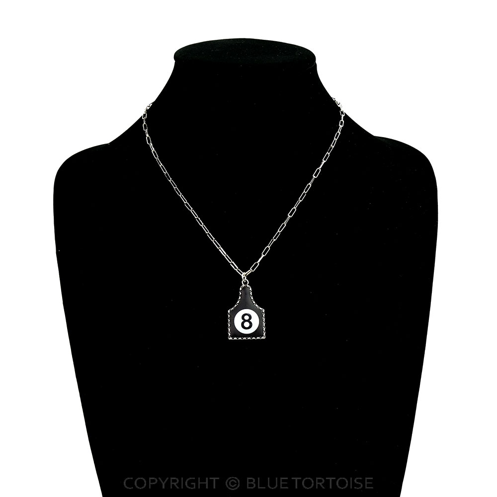 Western 8 Ball Ear Tag Necklace - Image 2