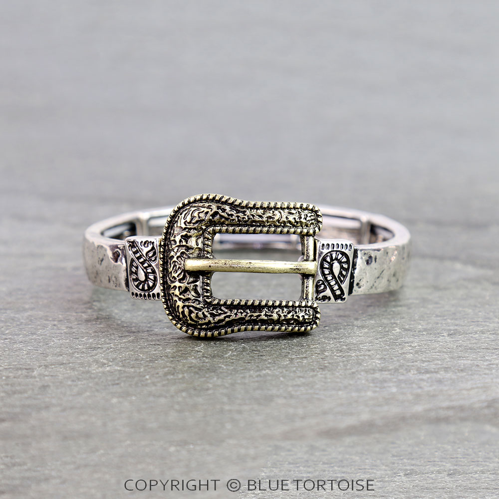 Western Filigree Belt Buckle Stretch Bracelet