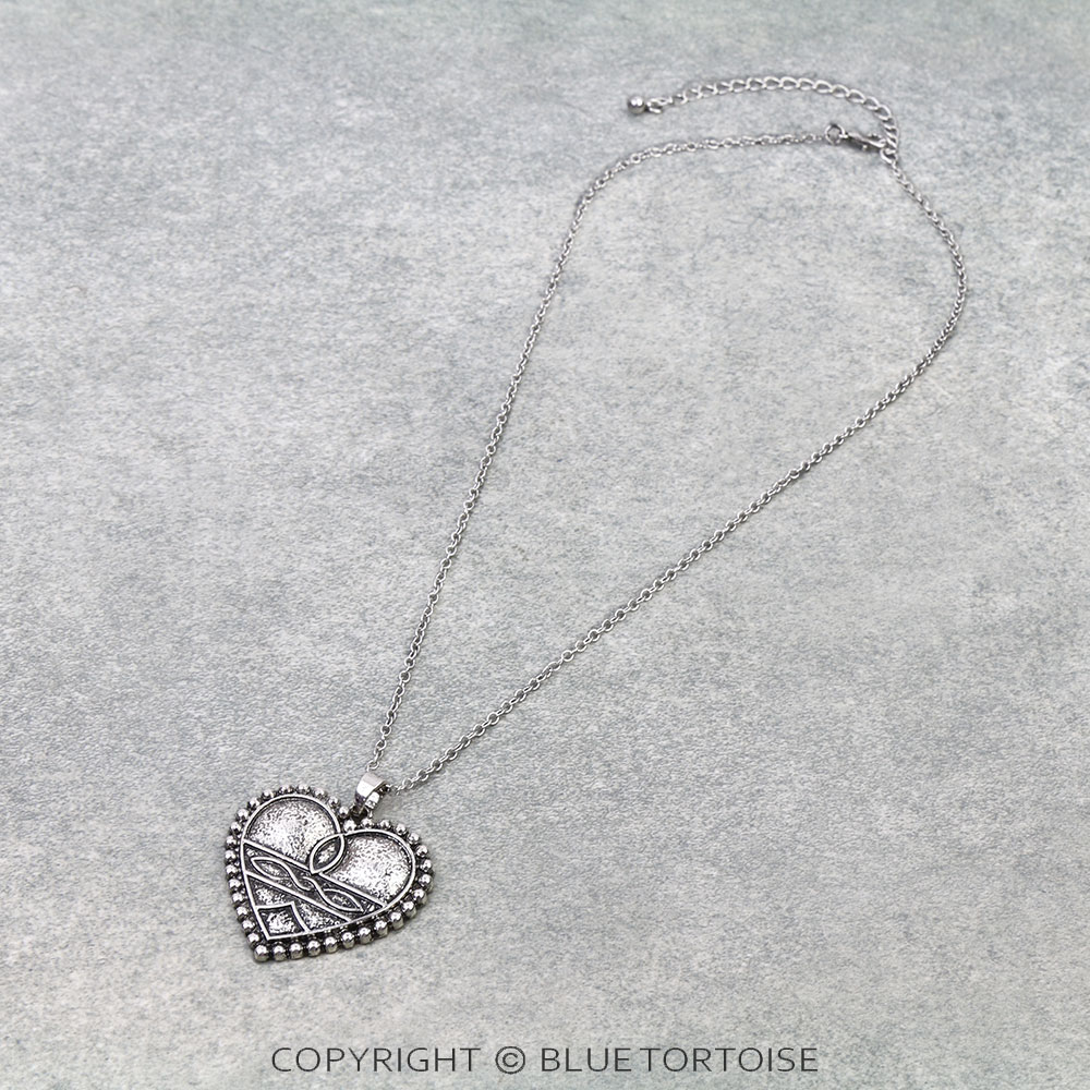 Western Boot Stitch Heart Necklace