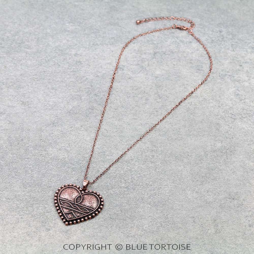 Western Boot Stitch Heart Necklace