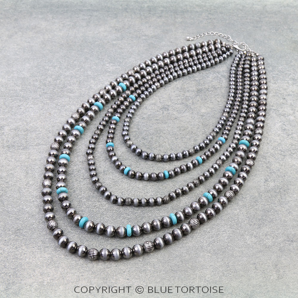 5 Row Navajo Style Pearl Necklace