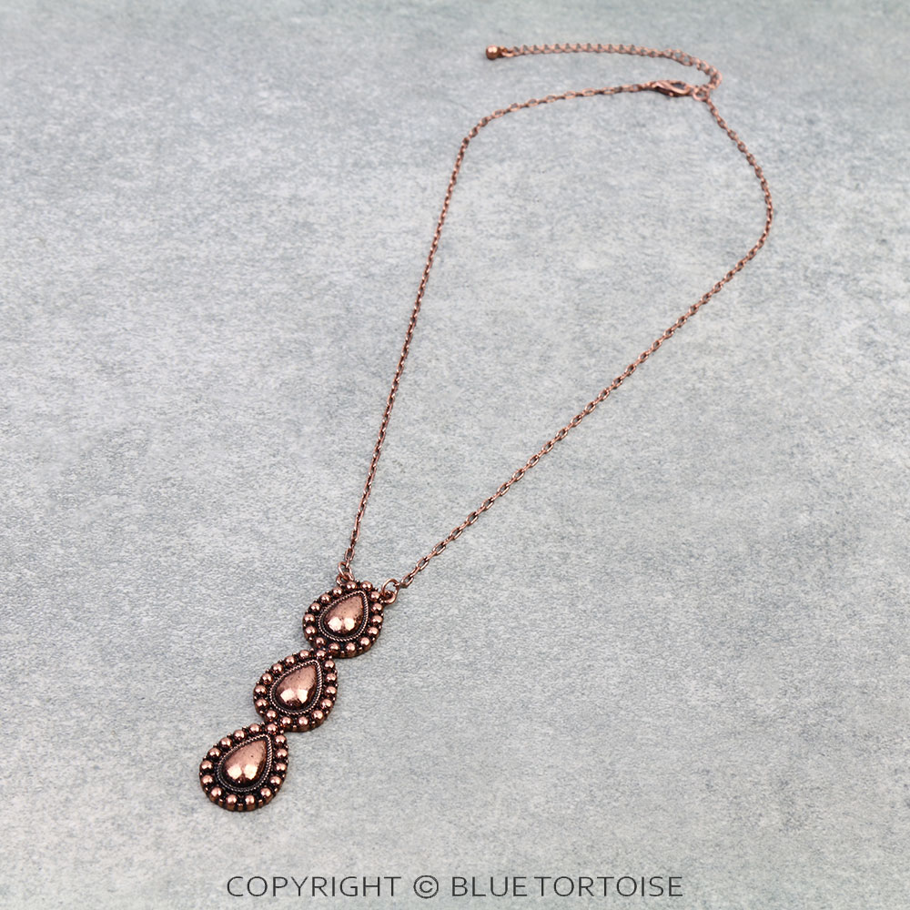 Western Ball TXR Teardrop Drop Necklace