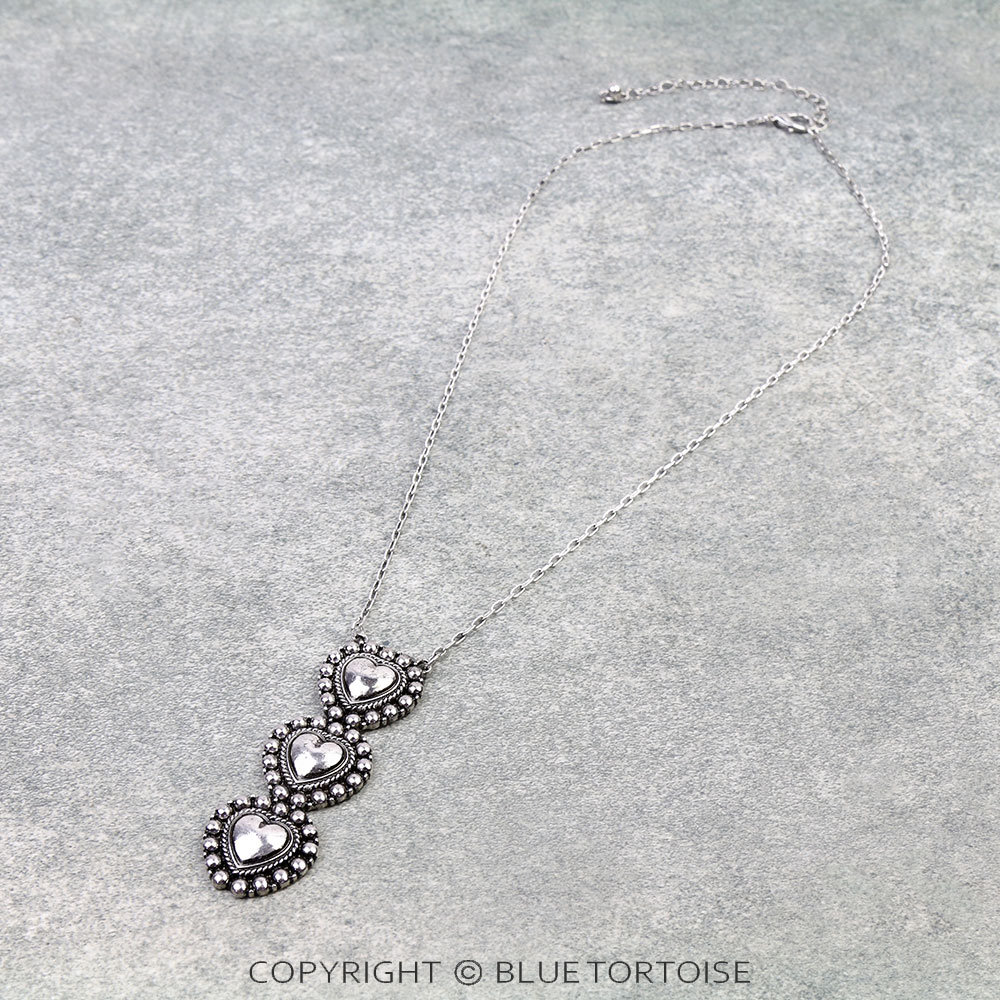 Western Ball TXR Heart Drop Necklace