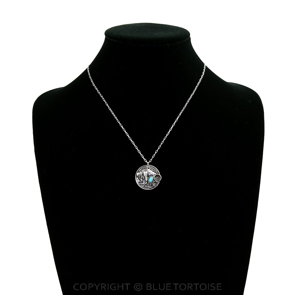Western Flower Buffalo Coin Necklace - Image 2