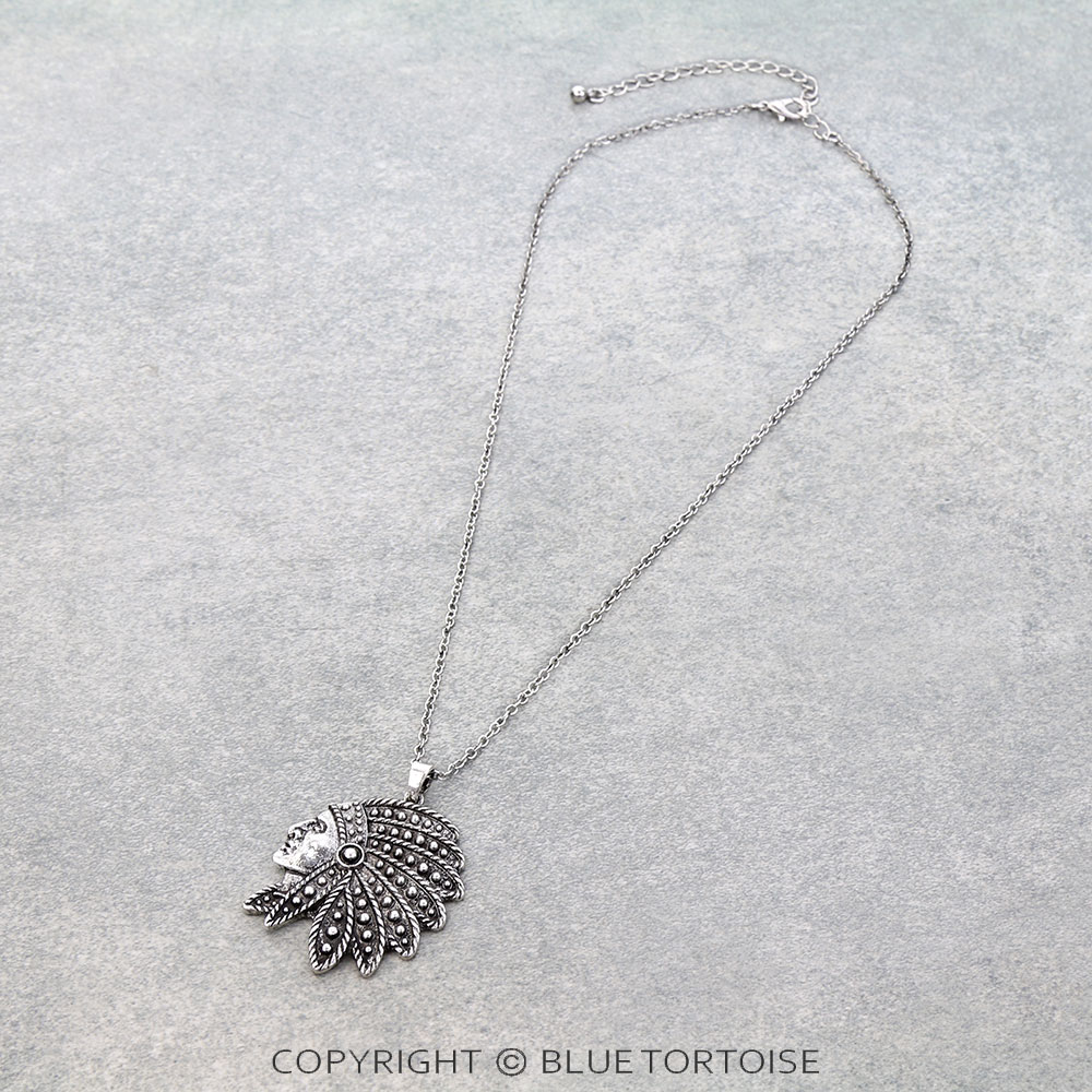 Western Ball TXR Indian Head Necklace