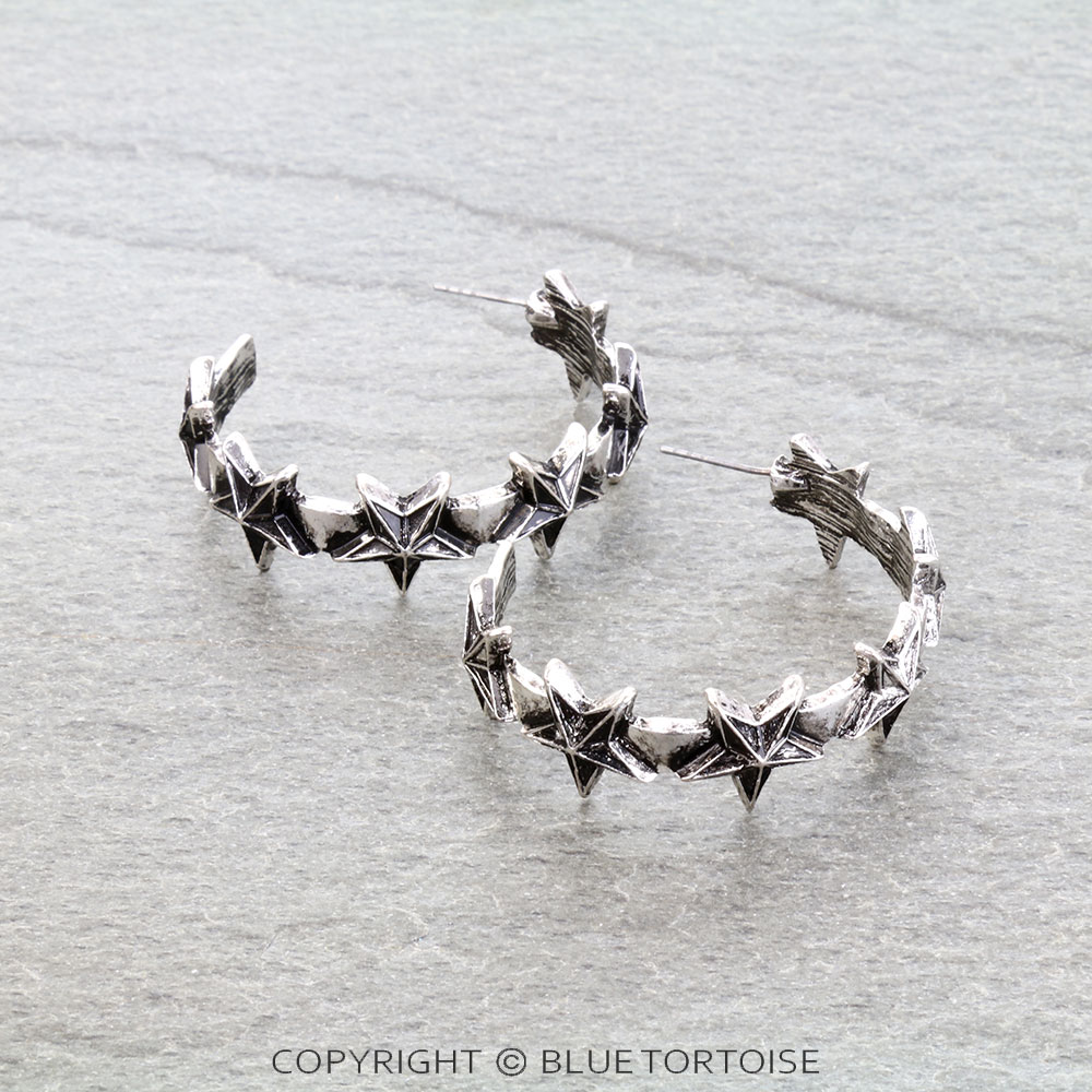 Star Shape Hoop Earrings