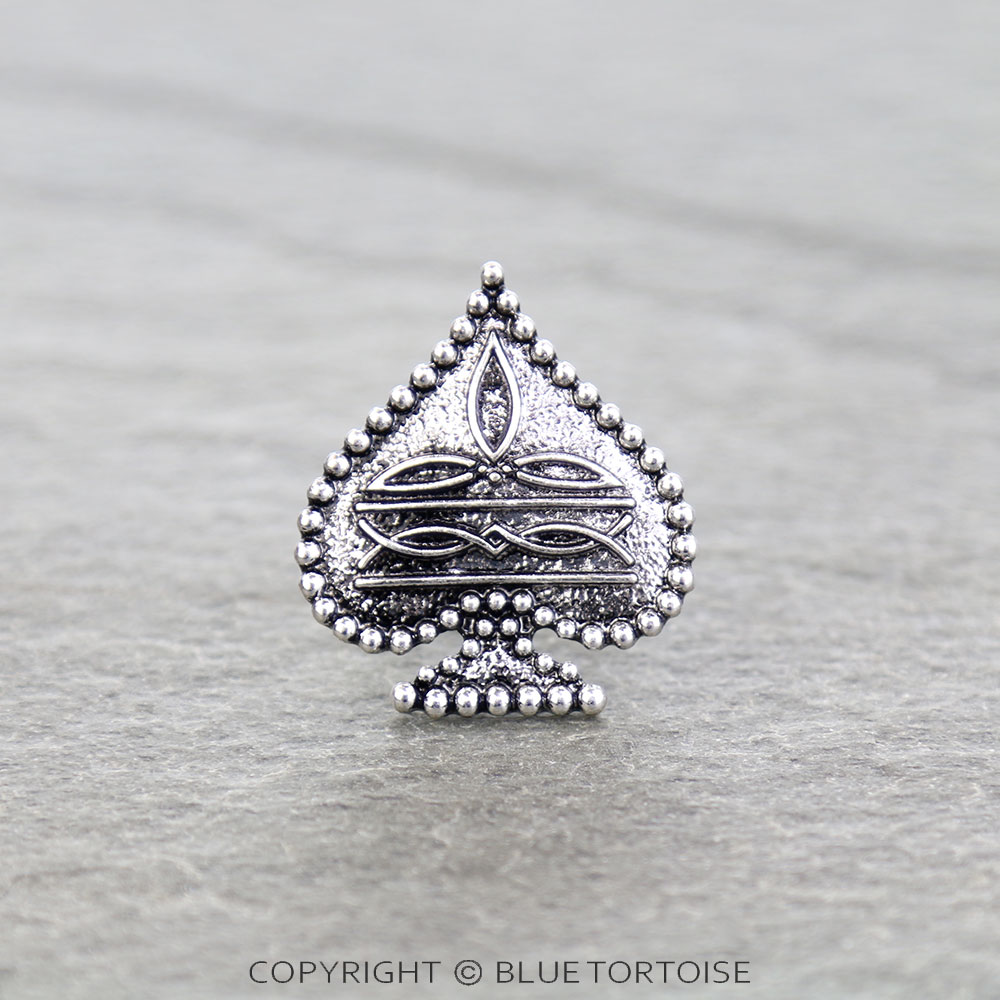 Western Boot Stitch Spade Cuff Ring