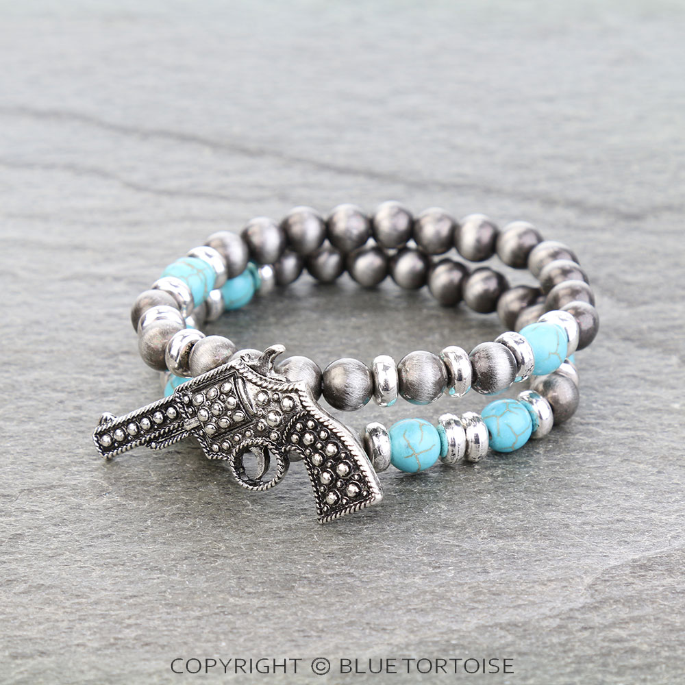 2 Layered Ball TXR Revolver Stretch Bracelet - Image 2