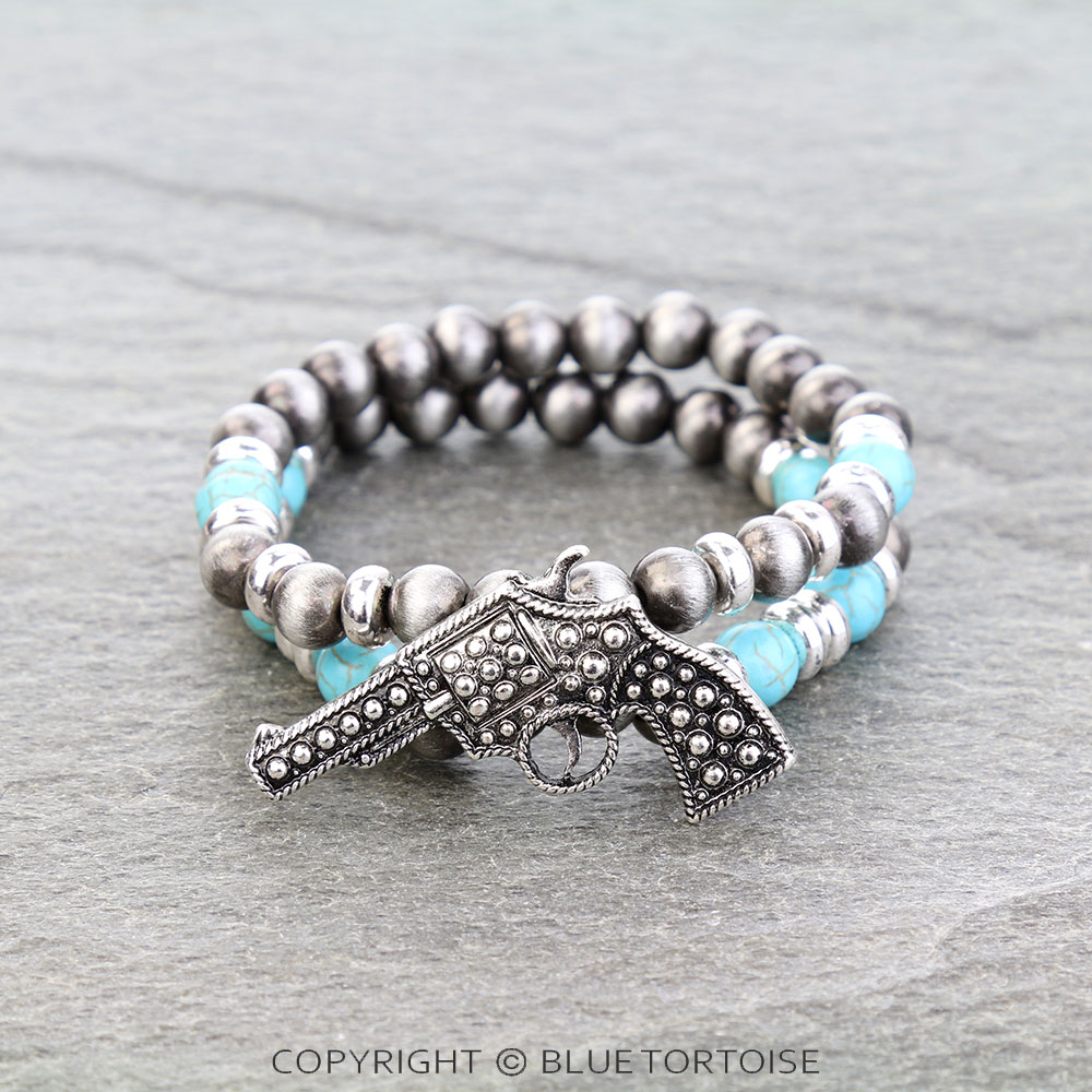 2 Layered Ball TXR Revolver Stretch Bracelet