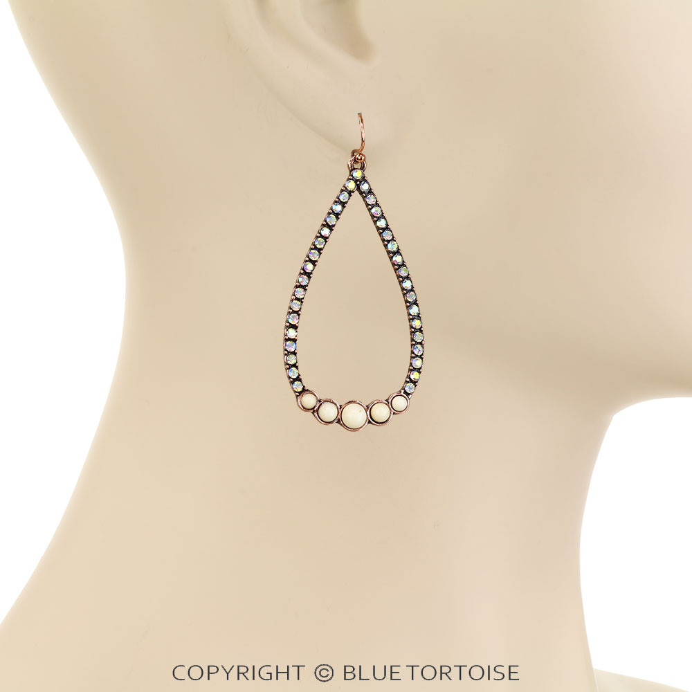 Western Teardrop Stone Dangle Earrings - Image 2