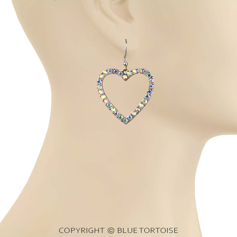 Western Heart Stone Dangle Earrings - Image 2
