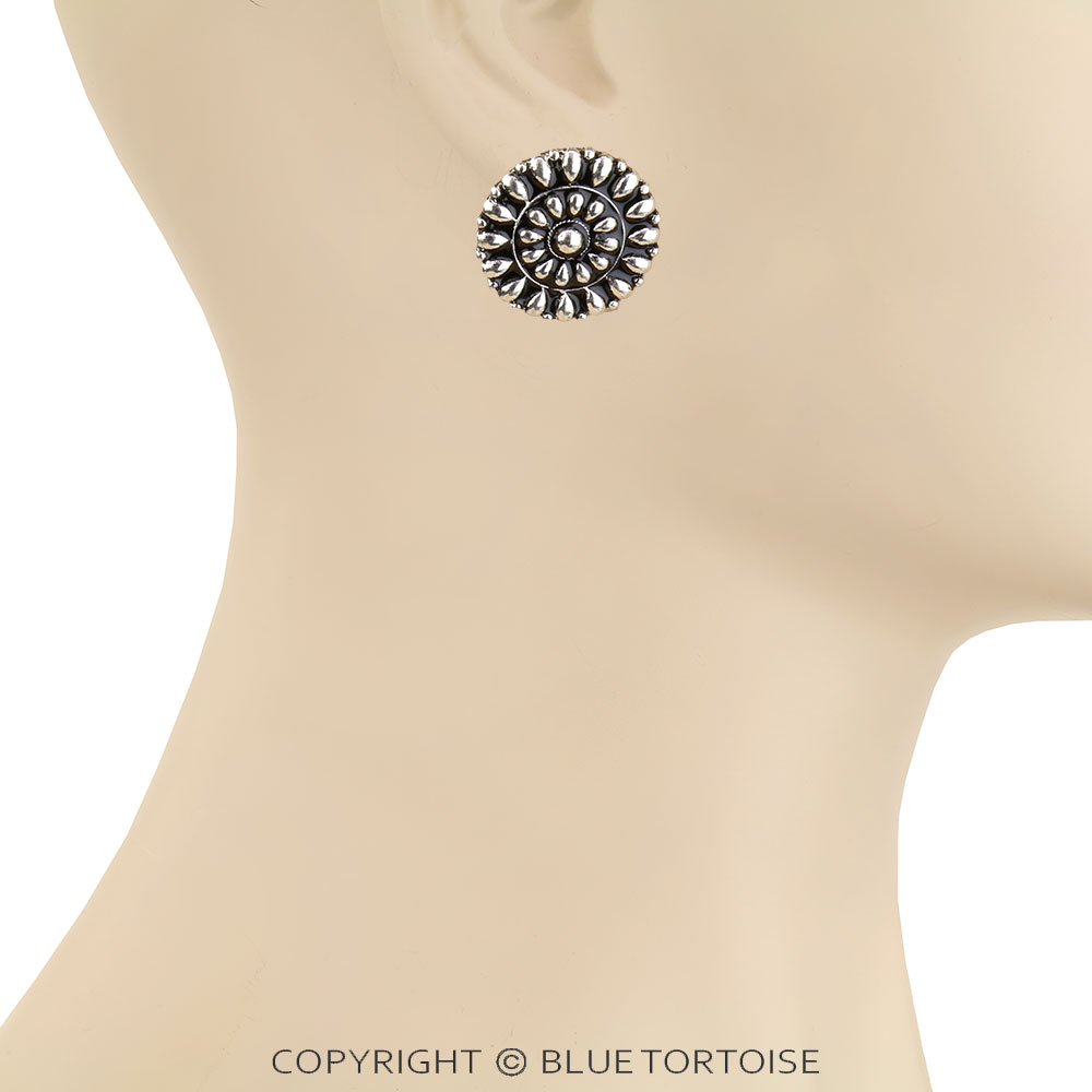 Western Ball TXR Concho Stud Earrings - Image 2