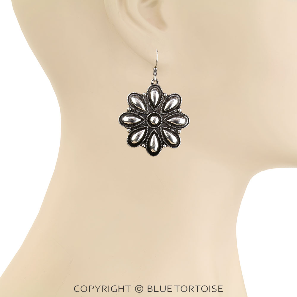 Western Ball TXR Concho Dangle Earrings - Image 2