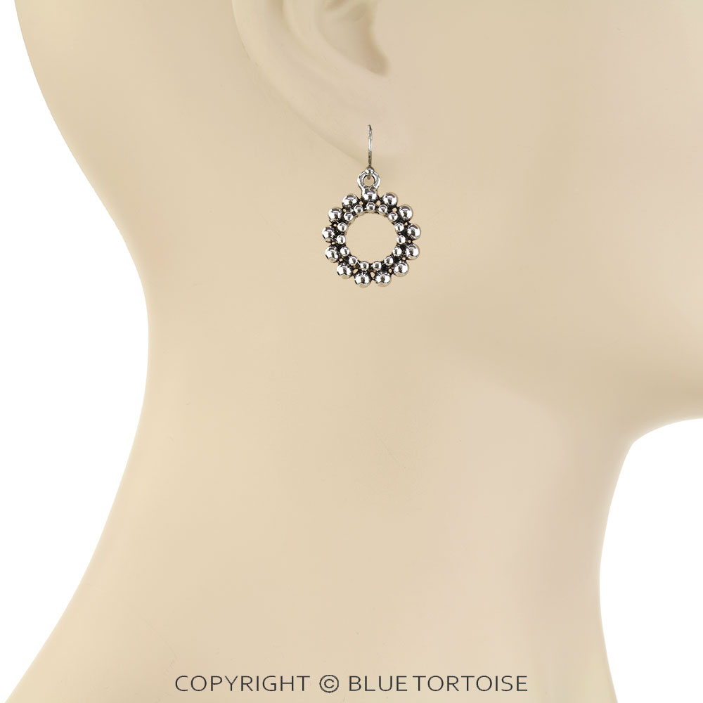 Western Ball TXR Round Dangle Earrings - Image 2