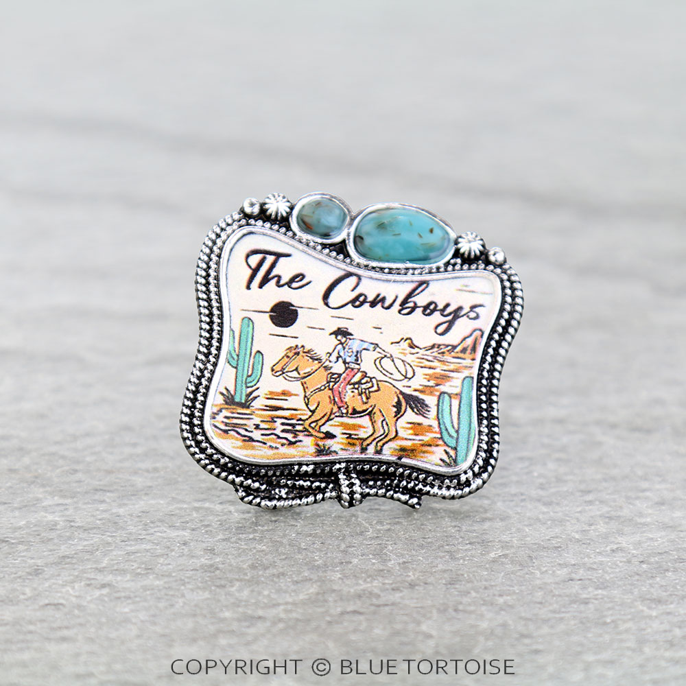 Western Cowboy Print Stretch Ring