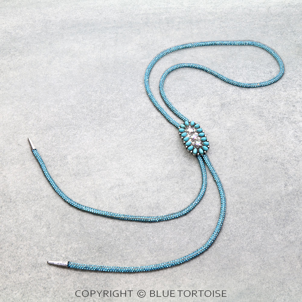 Western Glitter Cord Bolo Necklace