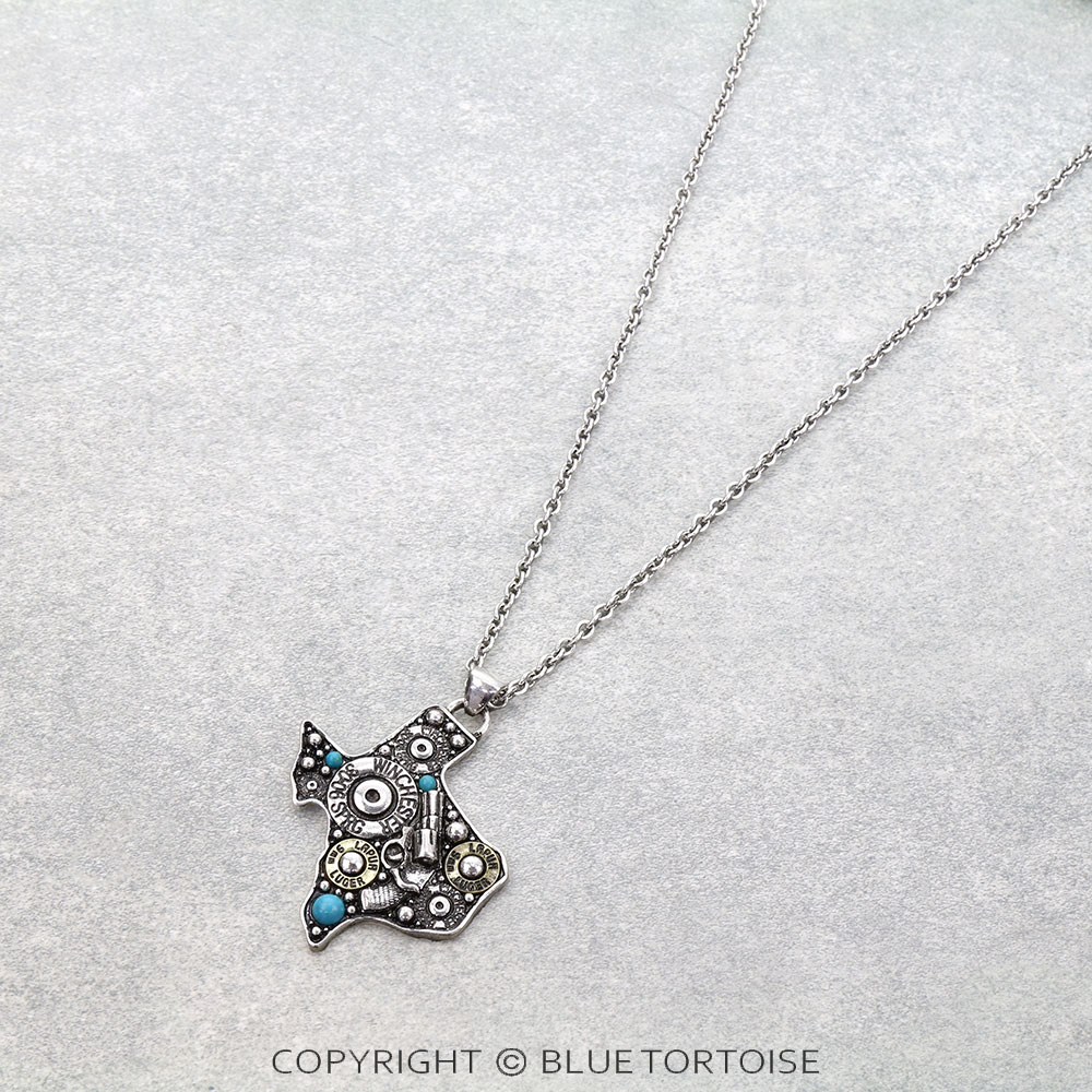 Western Texas Map Bullet Bottom Necklace