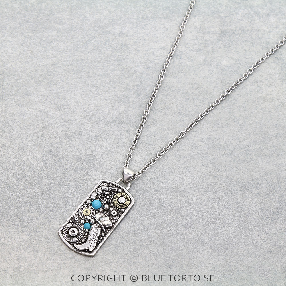 Western Bar Bullet Bottom Necklace