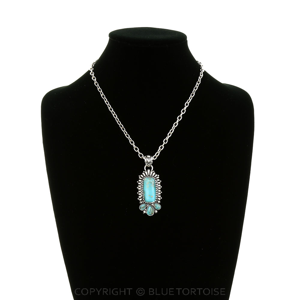 Western Concho Hand Stone Necklace - Image 2