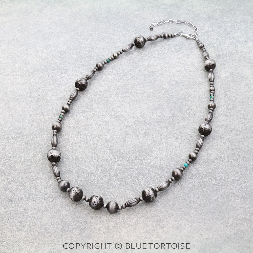 Textured Navajo Style Pearl Necklace