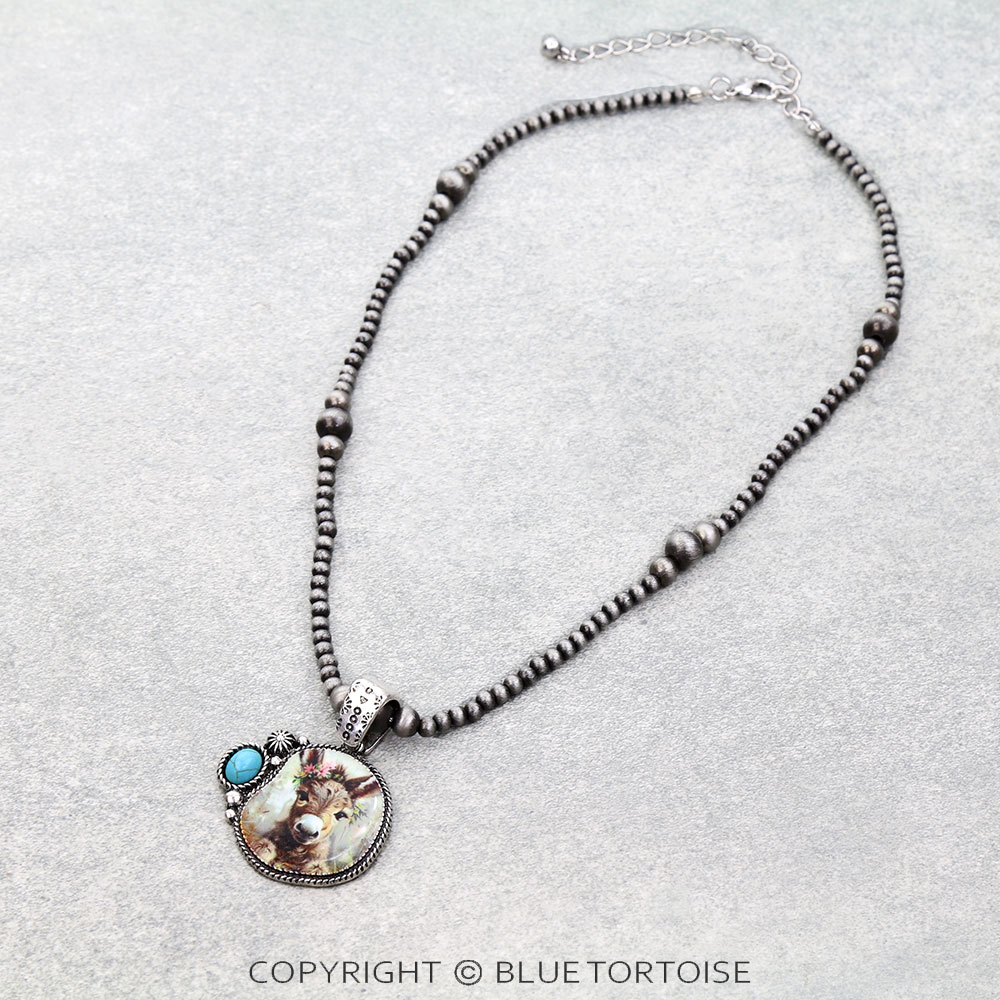 Western Farm Animal Print Necklace
