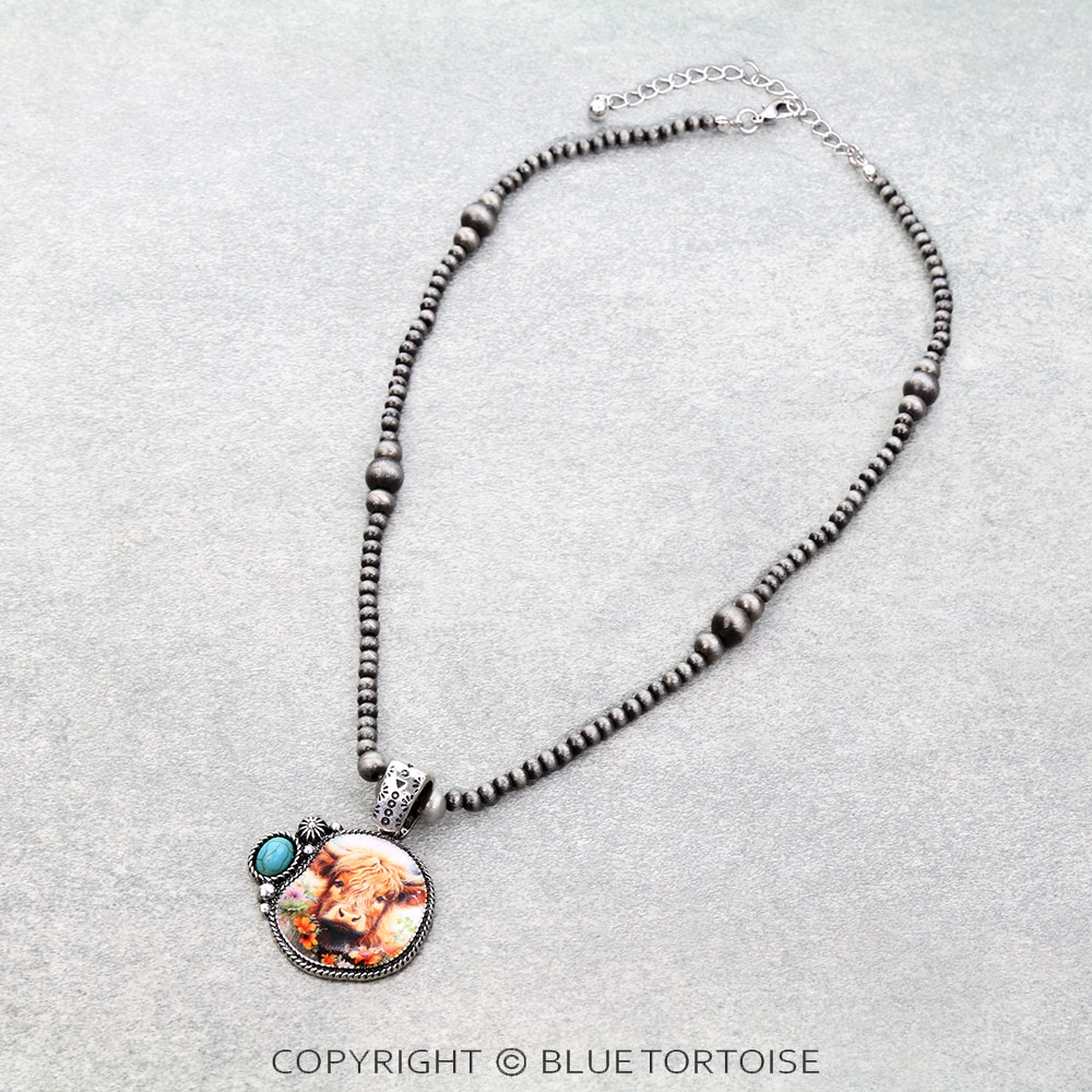 Western Farm Animal Print Necklace