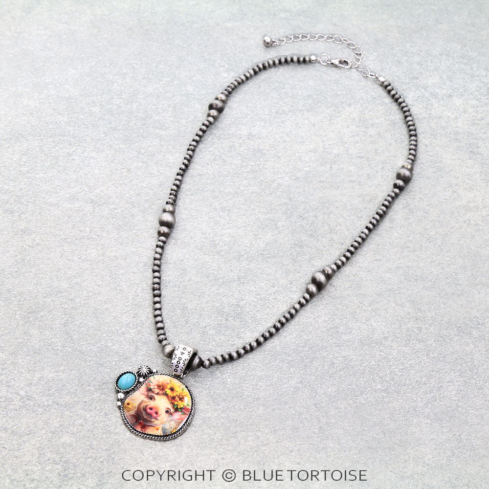 Western Farm Animal Print Necklace