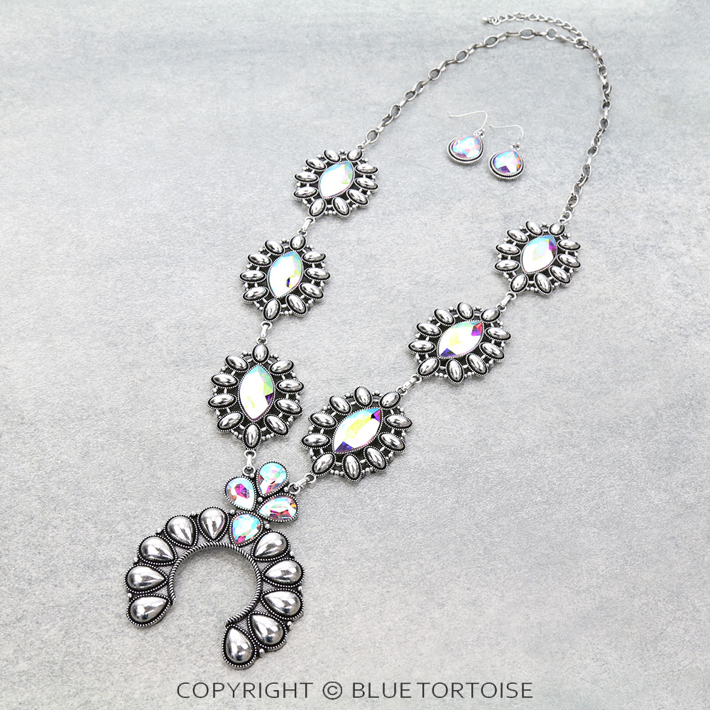 Western Ball TXR Squash Blossom Necklace Set