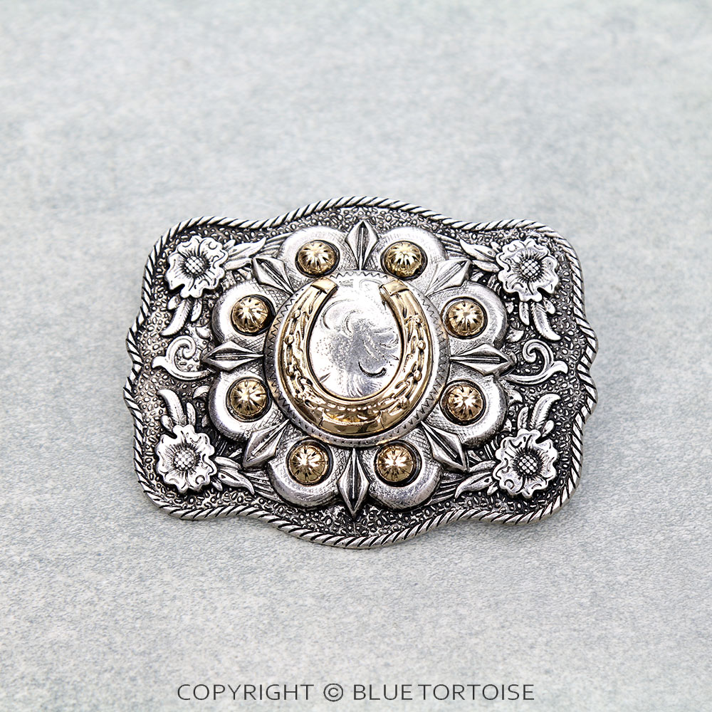 Western Horseshoe Belt Buckle