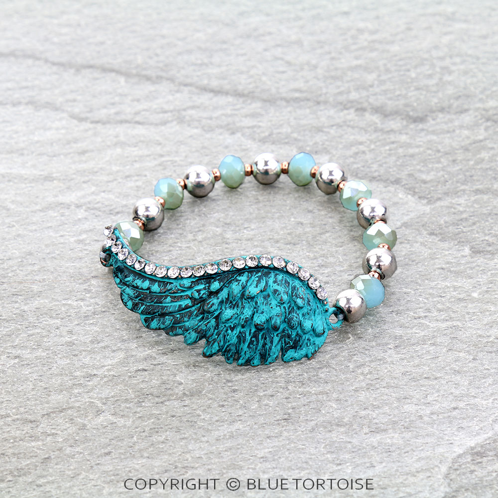 Western Wing with Bead Stretch Bracelet
