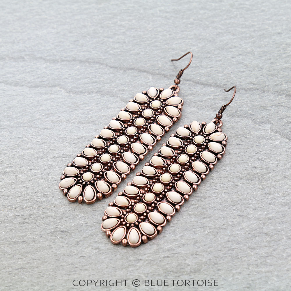 Western Bar Stone Dangle Earrings