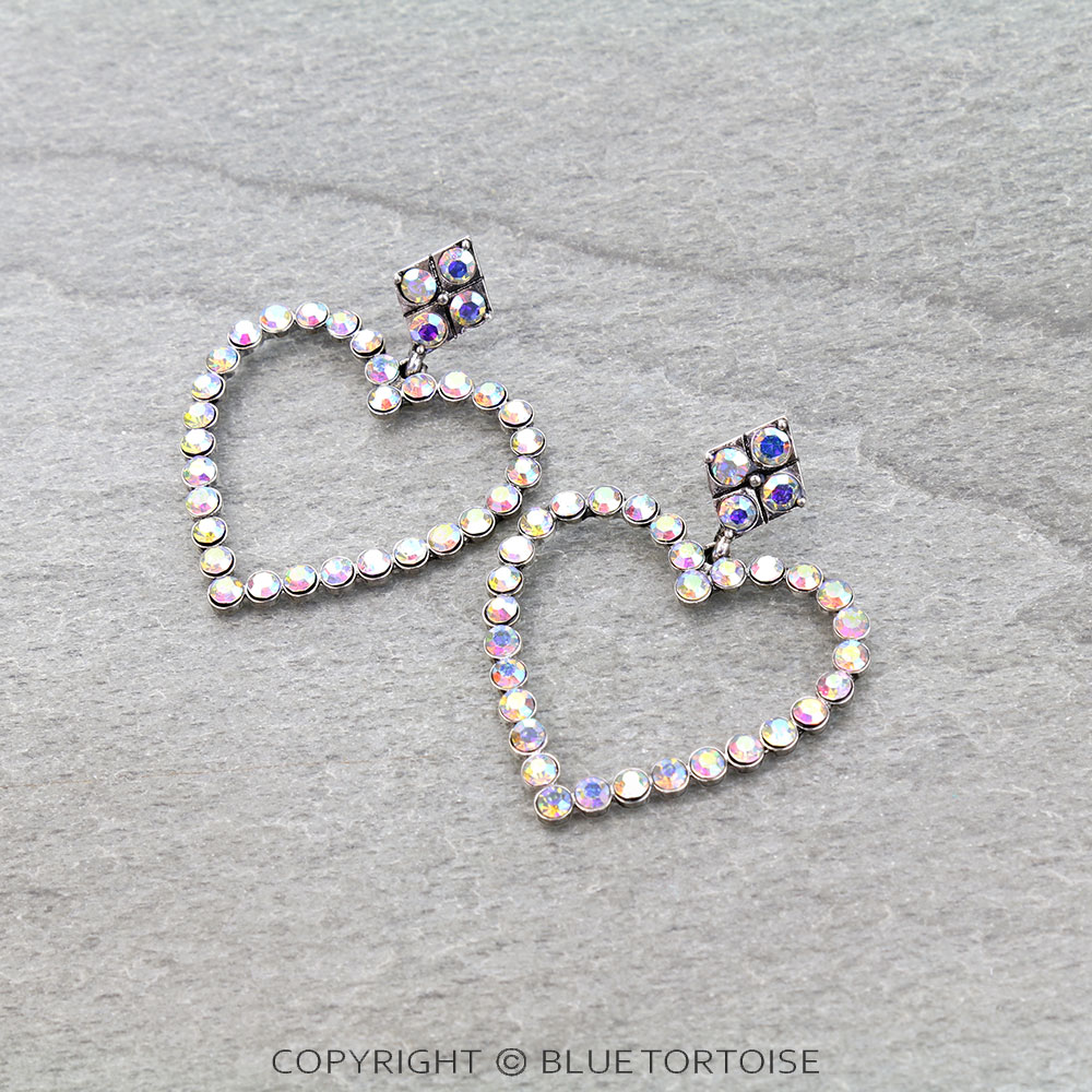 Western Heart Stone Stud Earrings