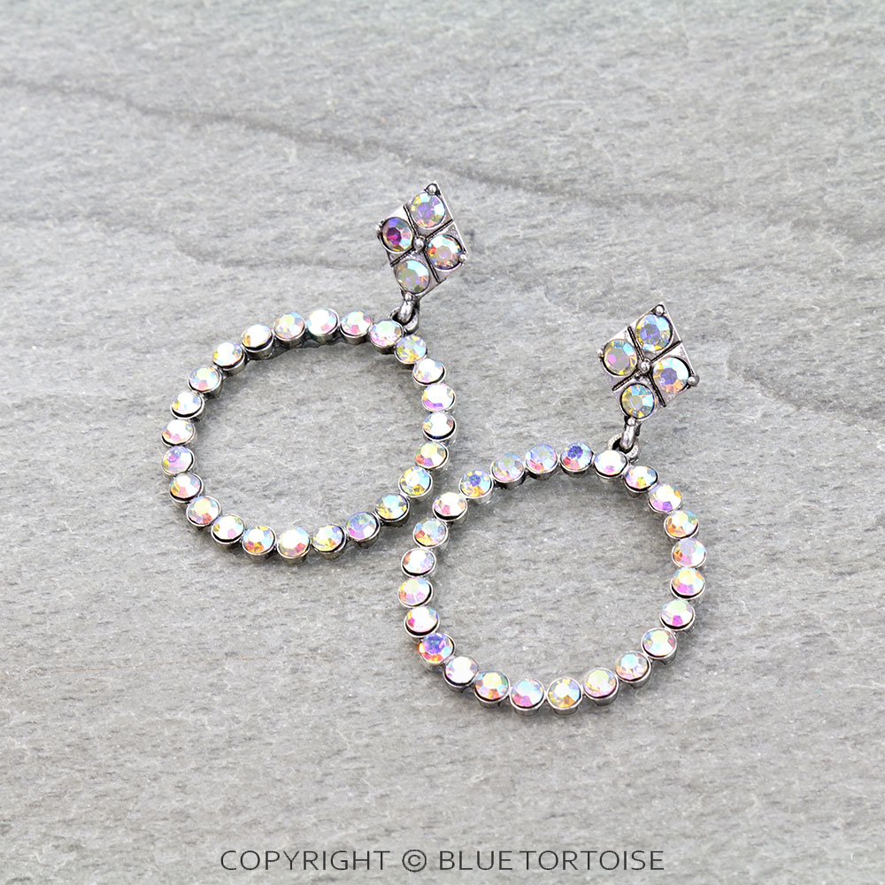 Western Round Stone Stud Earrings