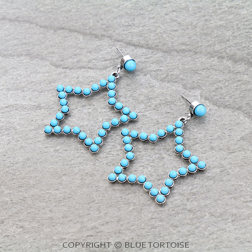 Western Star Stone Stud Earrings