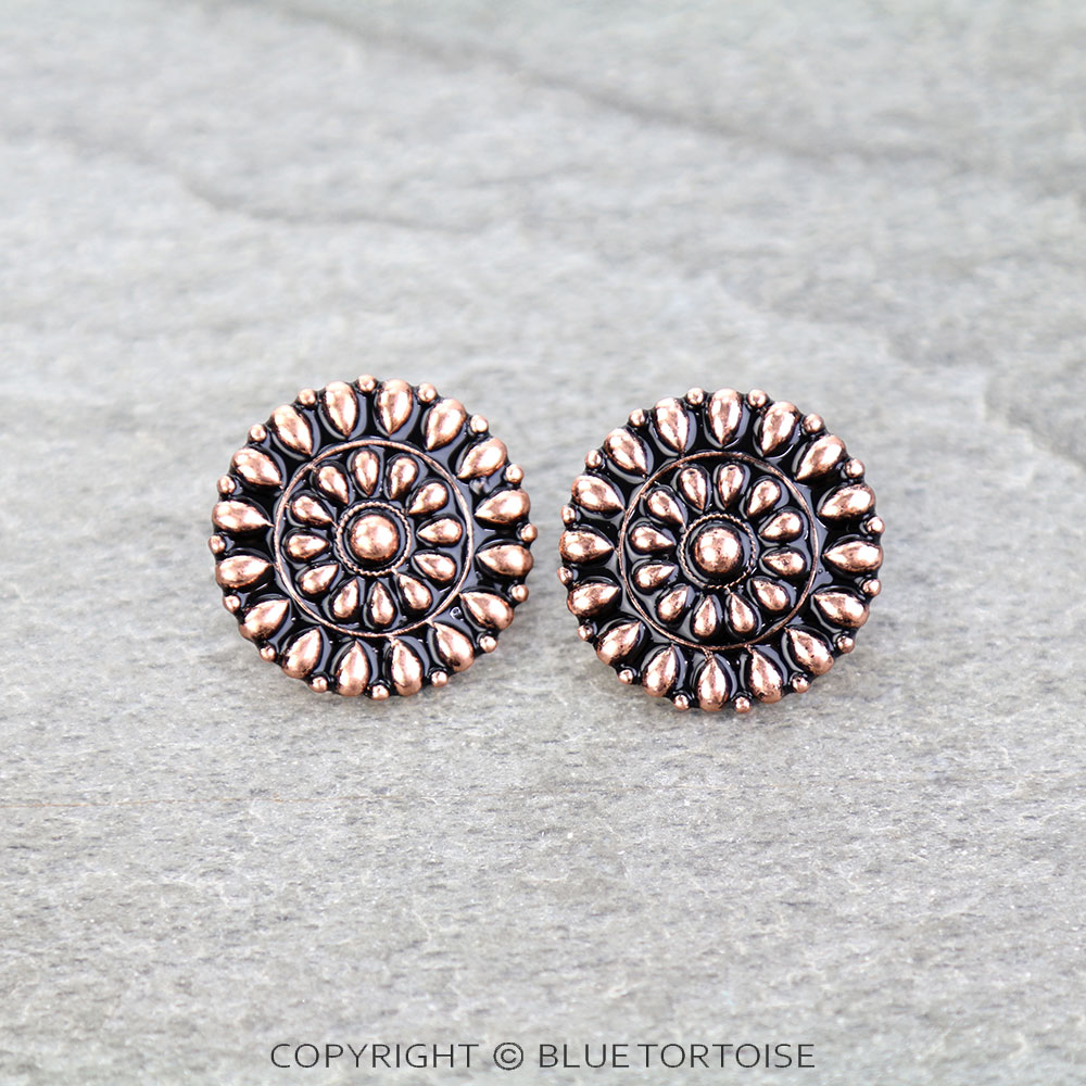 Western Ball TXR Concho Stud Earrings