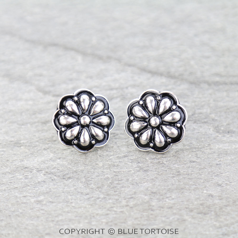 Western Ball TXR Concho Stud Earrings