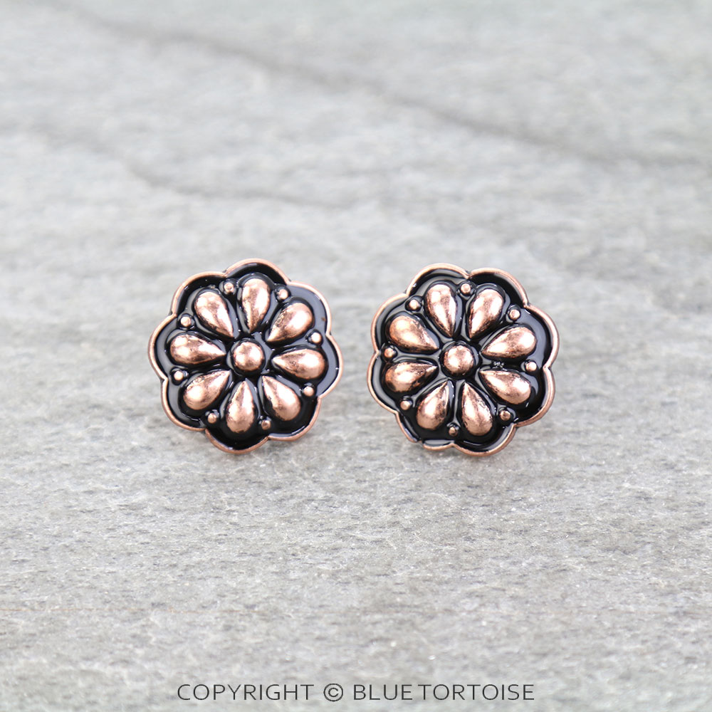 Western Ball TXR Concho Stud Earrings