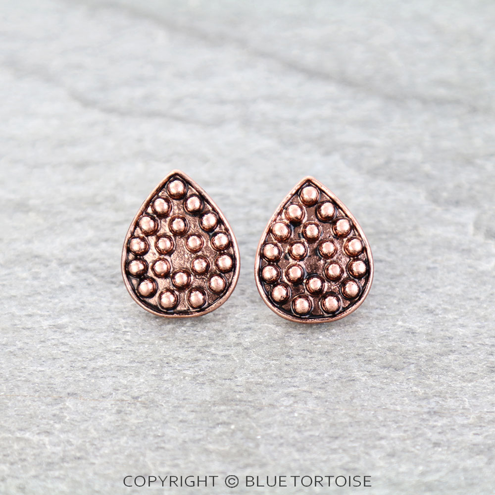 Western Ball TXR Teardrop Stud Earrings