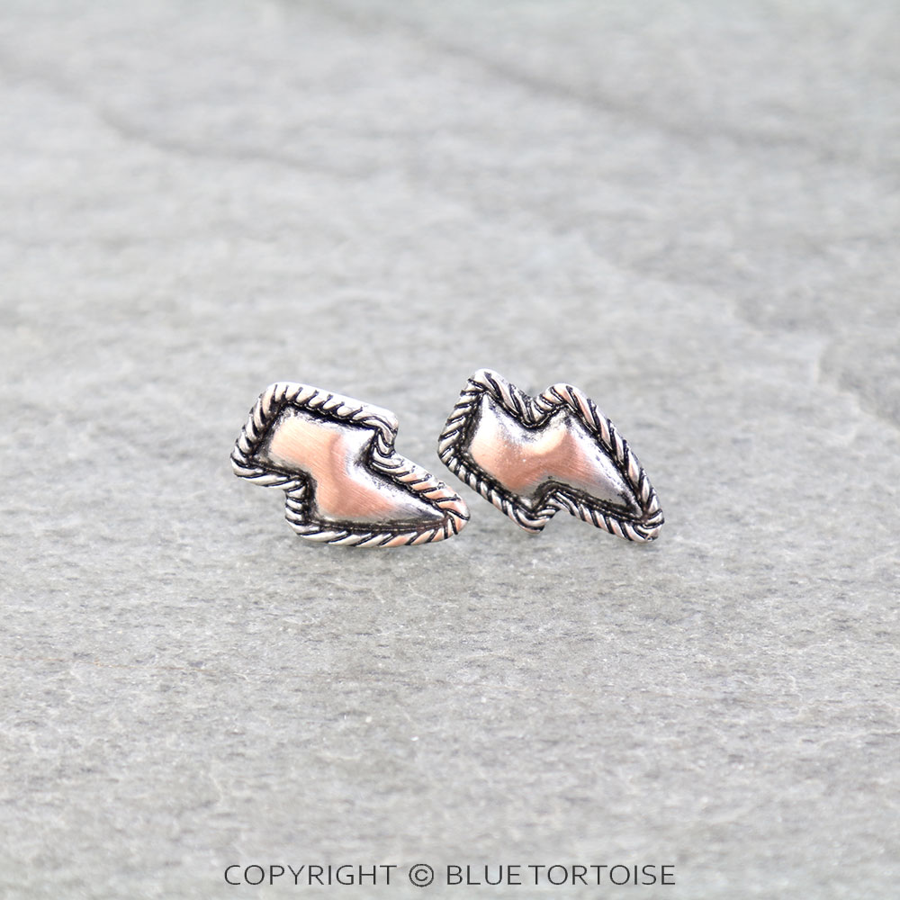 Western Brushed Thunder Stud Earrings