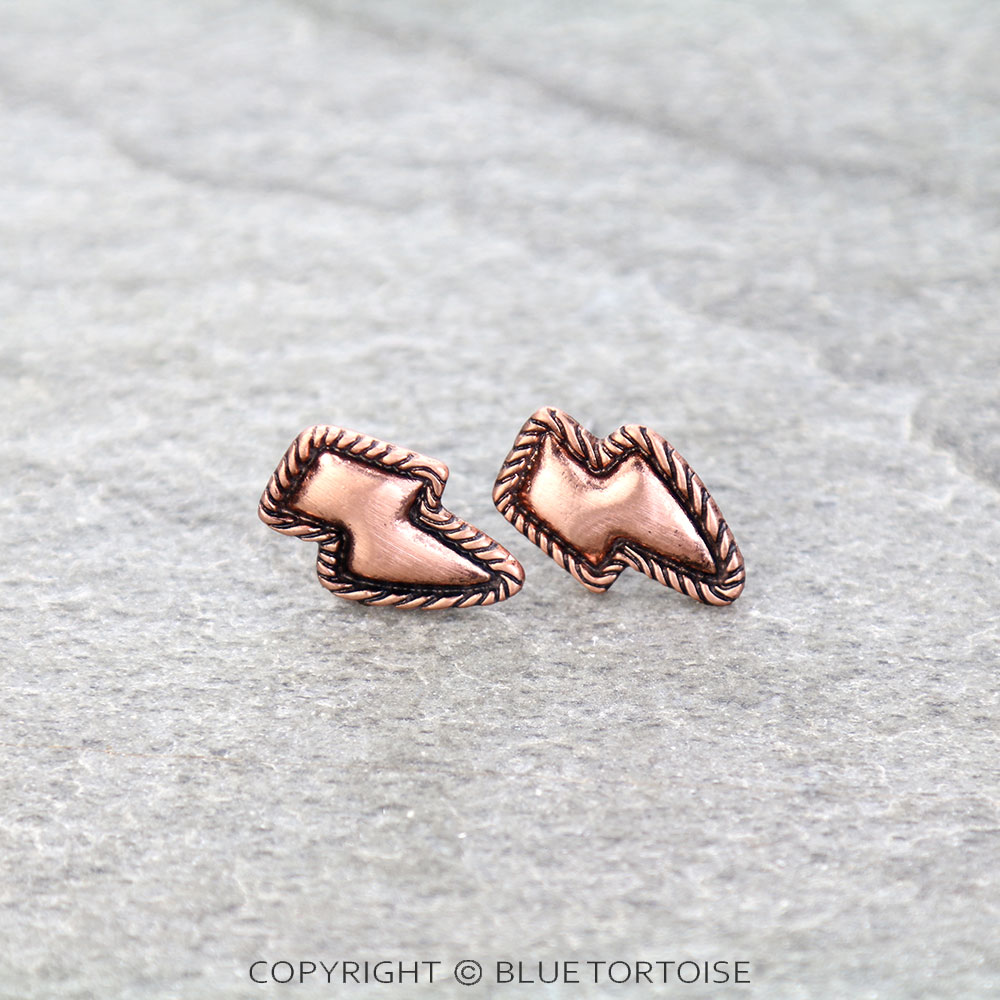 Western Brushed Thunder Stud Earrings