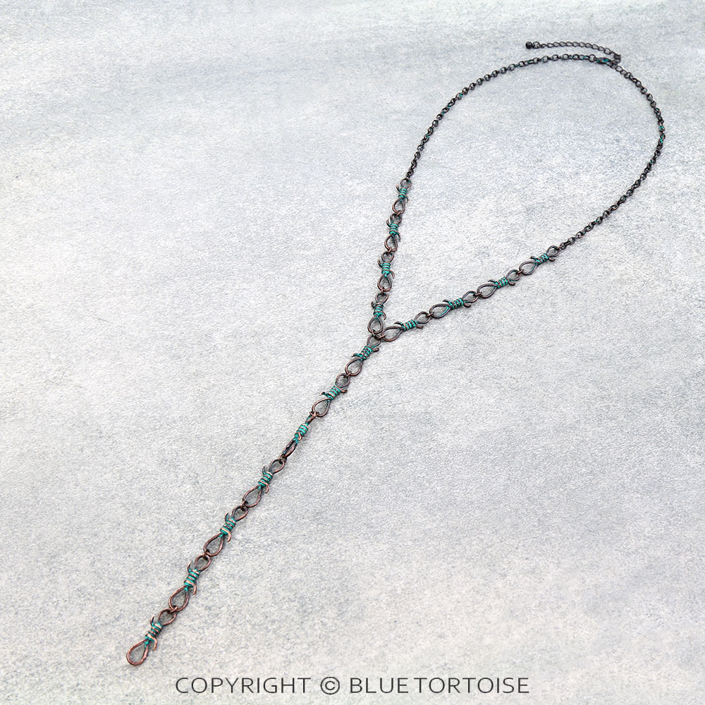 Western Barbed Wire Y Necklace