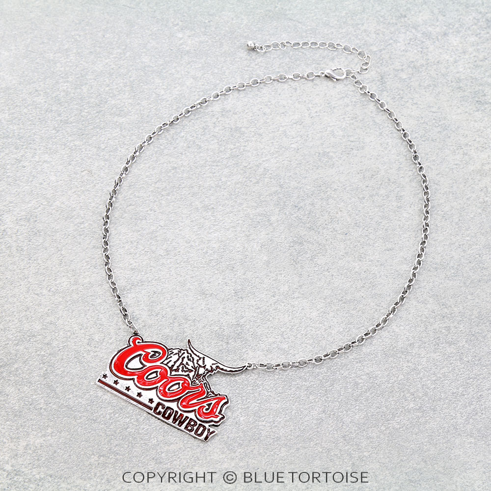 Western Epoxy Beer Logo Necklace