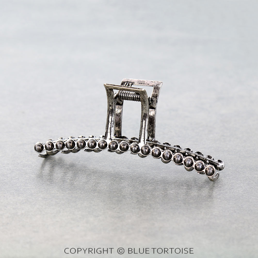 4.25" Navajo Style Pearl Banana Hair Claw Clip