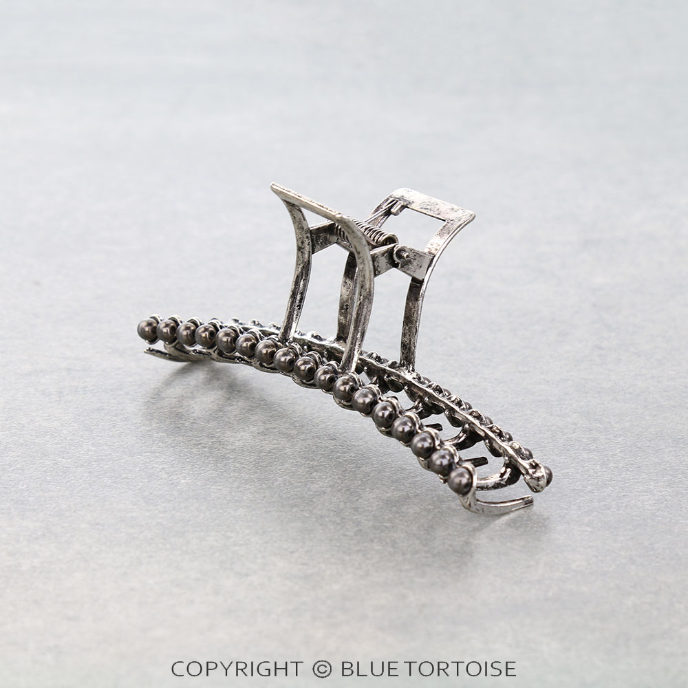 4.25" Navajo Style Pearl Banana Hair Claw Clip - Image 2