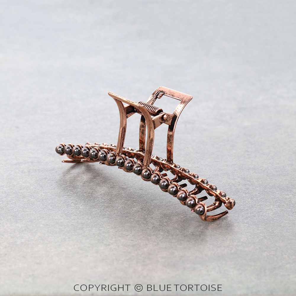 4.25" Navajo Style Pearl Banana Hair Claw Clip - Image 2