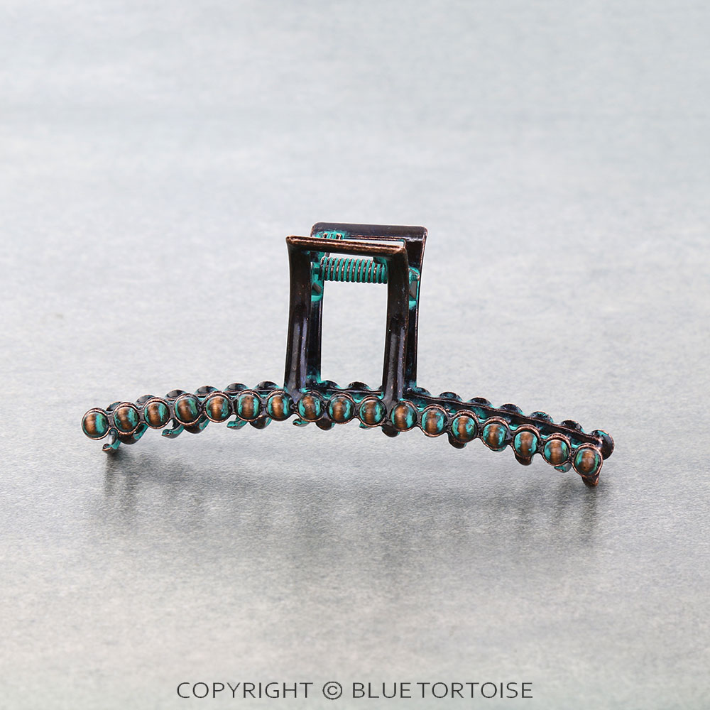 4.25" Navajo Style Pearl Banana Hair Claw Clip